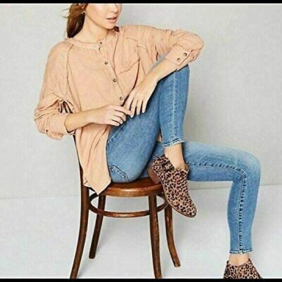 We the Free People Womens Shirt Keep It Simple Casual Top Blouse Shell Pink S - Picture 3 of 9